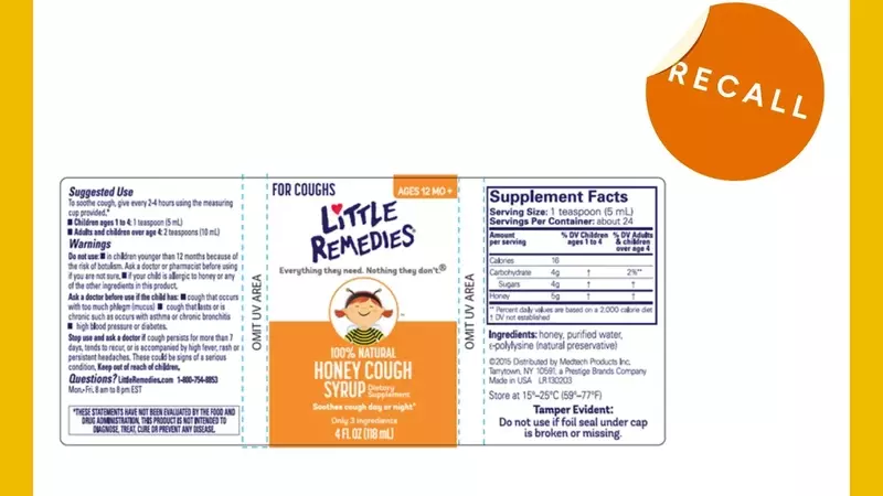 Little Remedies Honey Cough Syrup Recalled Nationwide Due to Contamination Risk