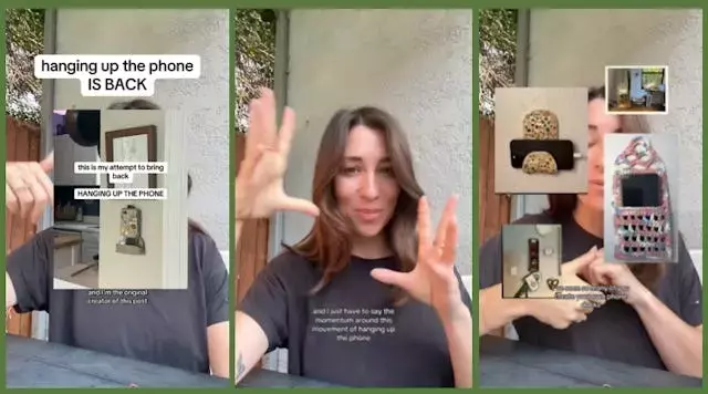 A TikToker Suggests Disconnecting from Smartphones by 'Hanging Up' Devices