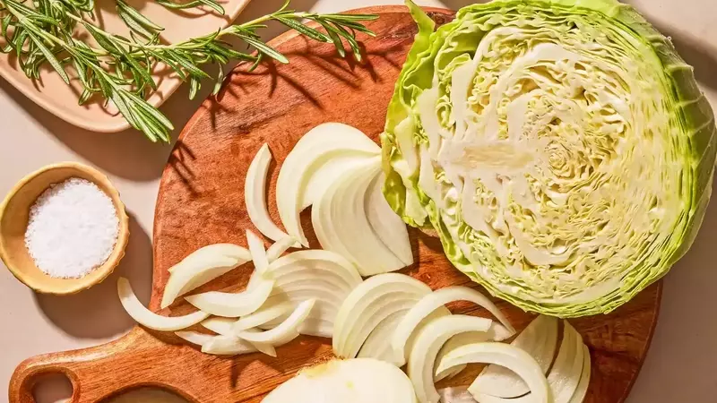 Roasted Cabbage Salad with Rosemary-Garlic Vinaigrette