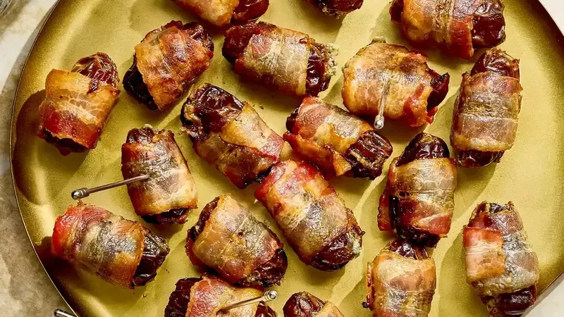 Elevate Your Holiday Appetizers: Three-Ingredient Bacon-Wrapped Dates with Blue Cheese