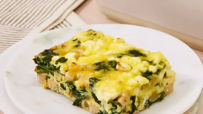 Wholesome Spinach & White Bean Egg Bake with Feta