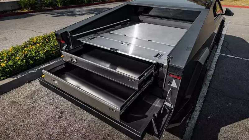 Cybertruck Transformed into Ultimate Mobile Workspace with New Storage System