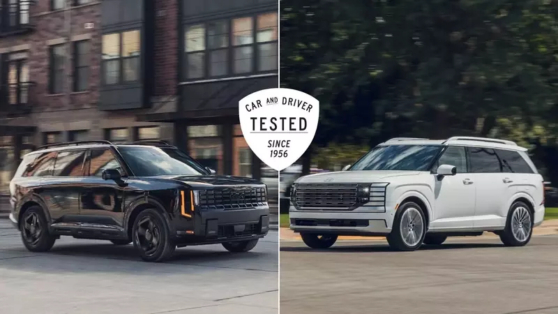 Kia Telluride's Turbo-Four Outperforms Hyundai Palisade's V-6 in Performance Tests