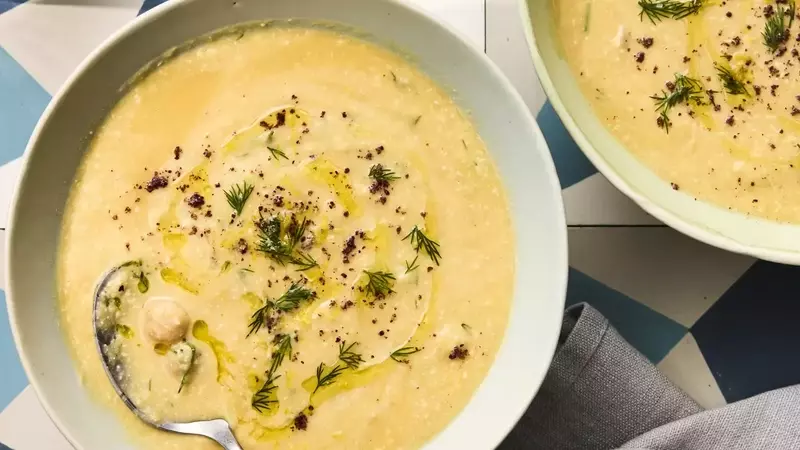 Quick and Creamy Lemon Chickpea-Tahini Soup