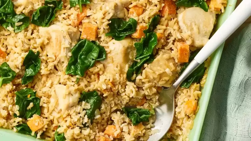 High-Protein Chicken Brown Rice Casserole