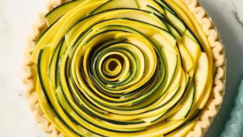 Elegant Zucchini and Summer Squash Ribbon Quiche
