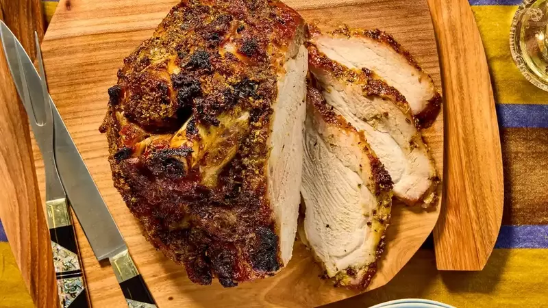 Mastering the Art of Slow-Roasted Fresh Ham with Maple-Bourbon Glaze