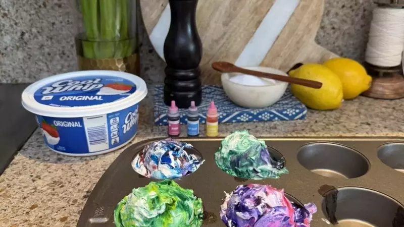 Creative Edible Easter Egg Dyeing with Whipped Topping