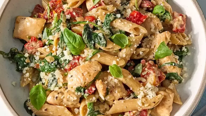 Delectable Chicken & Spinach Penne Skillet: A High-Protein Meal for Busy Weeknights
