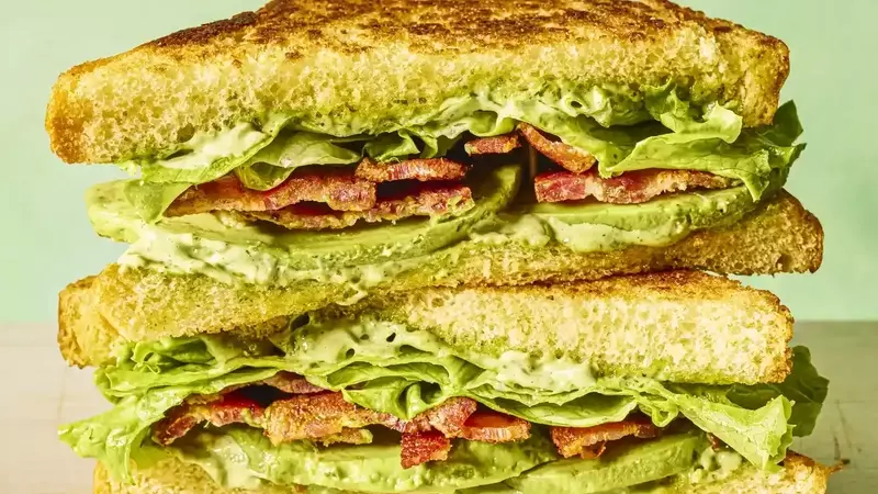 Bacon, Lettuce, and Avocado Sandwich with Herb Aioli