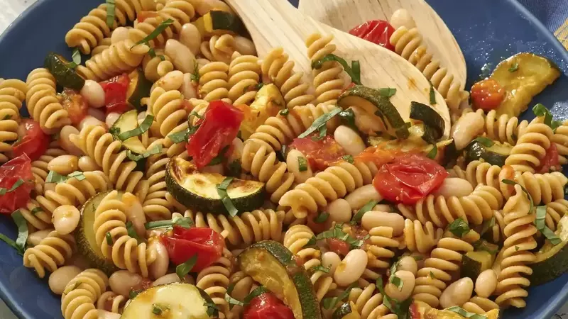Nourishing Roasted Vegetable and Bean Pasta Salad