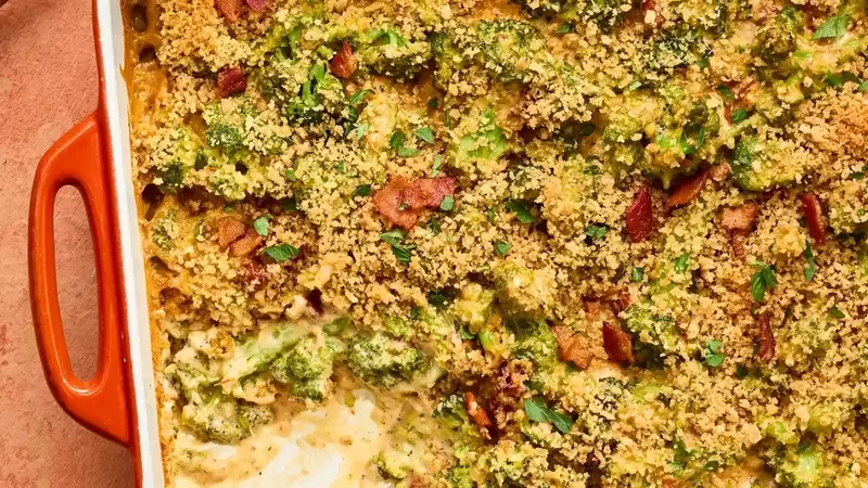 Luxurious Broccoli Bake with Sun-Dried Tomato and Bacon