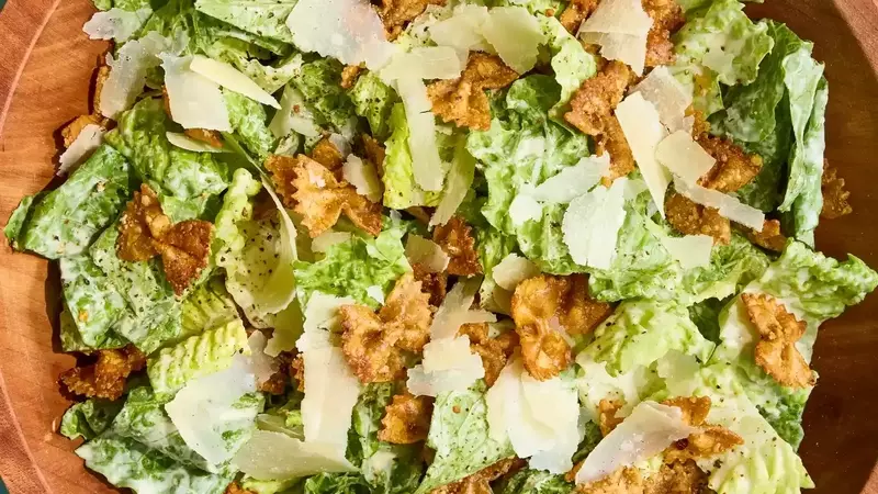 Crispy Pasta Caesar Salad