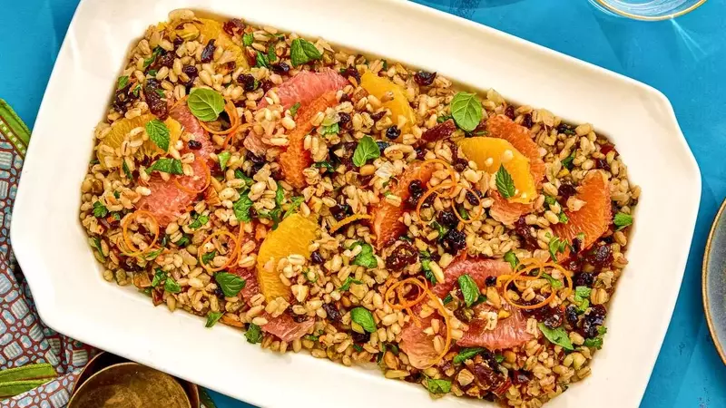 Mediterranean Barley Pilaf with Zesty Citrus and Dried Fruits