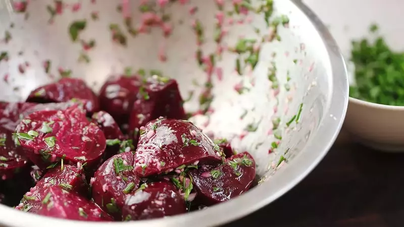Roasted Beet Salad with Horseradish Crème Fraîche and Pistachios: A Culinary Delight
