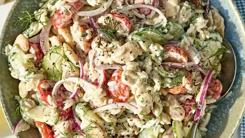 Refreshing Orzo Salad with Creamy Herb Dressing