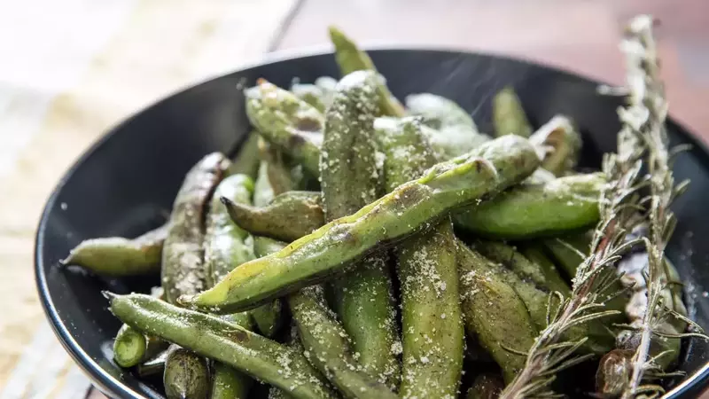 Effortless Broiled Fava Beans with Herb-Infused Salt
