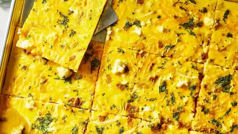 Effortless and Nutritious Sheet-Pan Eggs with Cauliflower and Tempeh