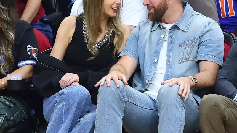 Travis Kelce's Legendary Sneaker Choice at Knicks-Cavs Game