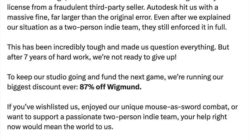 Indie Studio Fined by Autodesk After Purchasing Fraudulent Software License