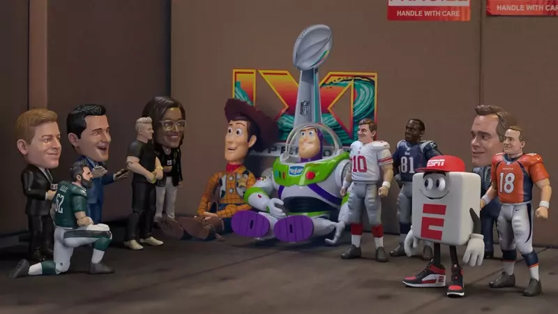 ESPN Stars Transformed into 'Toy Story' Characters for Super Bowl LXI Campaign