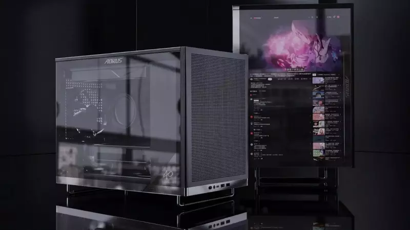 Gigabyte Introduces PC Case with Built-in 16-inch LCD Display at Computex
