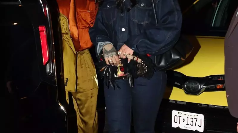 Rihanna and A$AP Rocky's Coordinated Knicks-Inspired Style