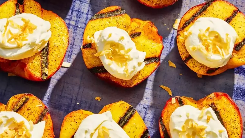 Effortless Grilled Peaches with Coconut Whipped Cream