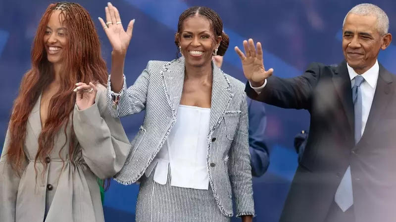 Michelle Obama's Classic Pastel Manicure at Presidential Center Opening