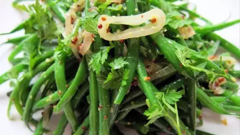 Warm Green Bean Salad with Whole Grain Mustard Vinaigrette