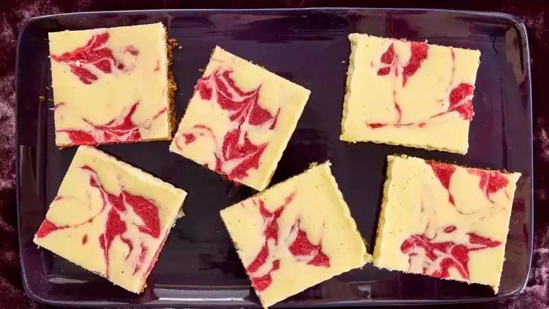 Delectable Strawberry & Goat Cheese Cheesecake Squares