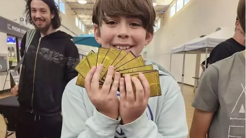 Young fan pulls incredibly rare Golden Pokémon card pack