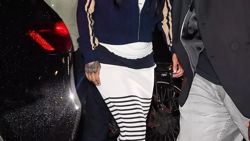 Rihanna's Bold Striped Ensemble Takes Center Stage in New York City