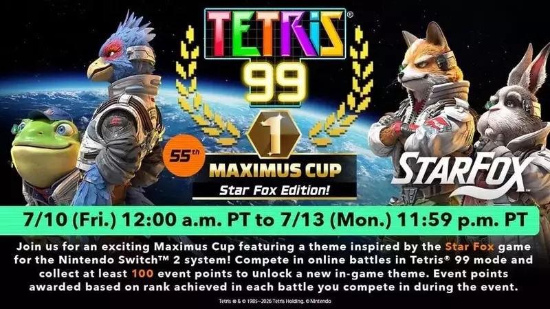 Star Fox Theme Soars into Tetris 99's Latest Maximus Cup Event