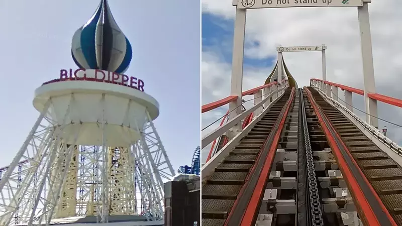 Blackpool Pleasure Beach's Big Dipper Roller Coaster Appears to Derail, Caught on TikTok Video