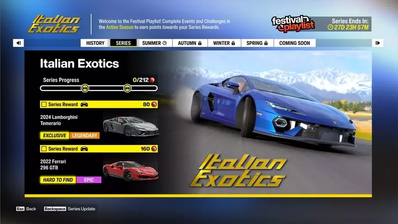 Forza Horizon 6 "Italian Exotics" Winter Season: Challenges and Rewards Guide