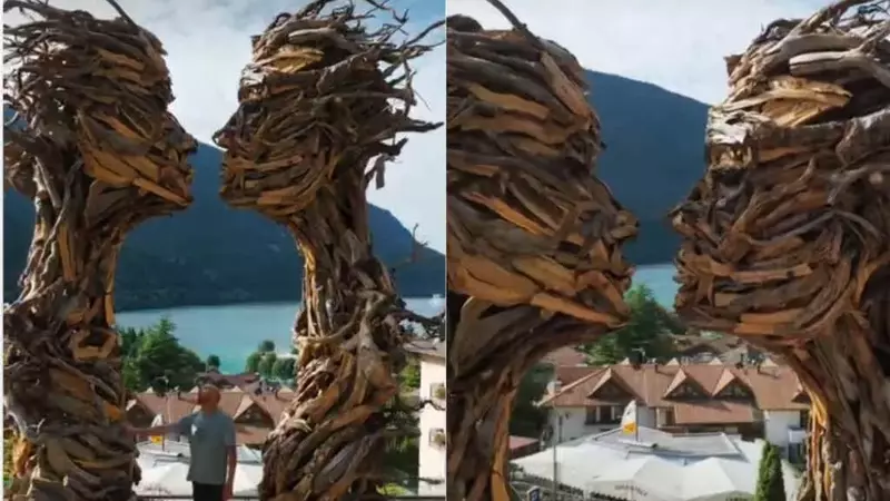 “Il Bacio” di Molveno: Un Simbolo di Rinascita Scultorea dal Legno della Tempesta Vaia