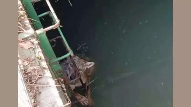 Salvataggio drammatico: un giovane lupo intrappolato in un canale nel Lodigiano